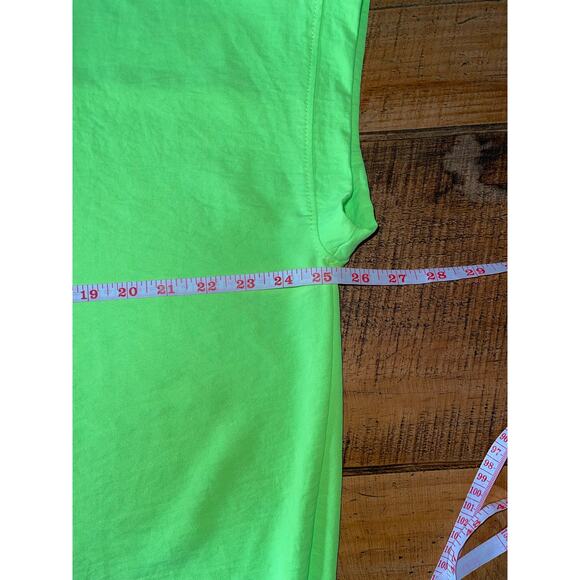 Womens First Love Neon Green Cap Sleeve Oversized Fit V-Neck Blouse‎ Size M - Picture 6 of 6